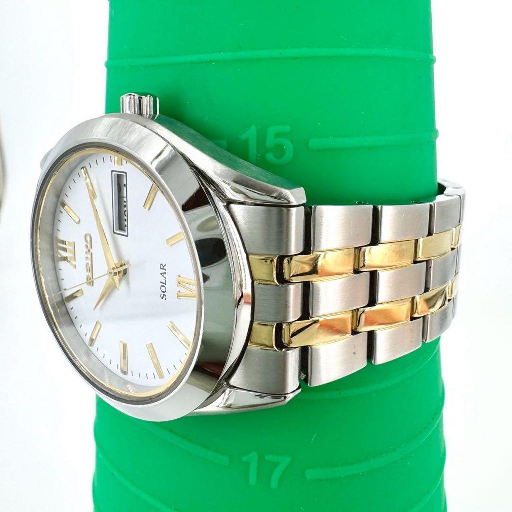 [USED] Working SEIKO Solar Day-Date Round Watch In Gold