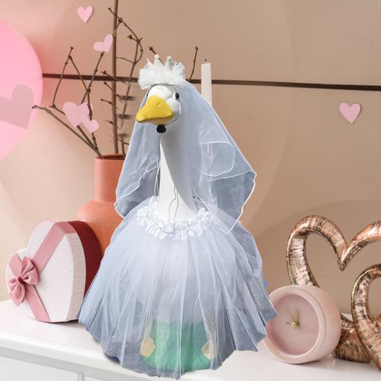 

White Wedding Porch Goose Clothes Easy to Wear Festival Goose Attire Garden Decor