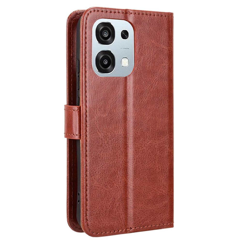 PU Leather Case for Oppo A6 Pro 4G/A6 Pro 5G/F31 5G Crazy Horse Texture Phone Wallet Cover with Strap