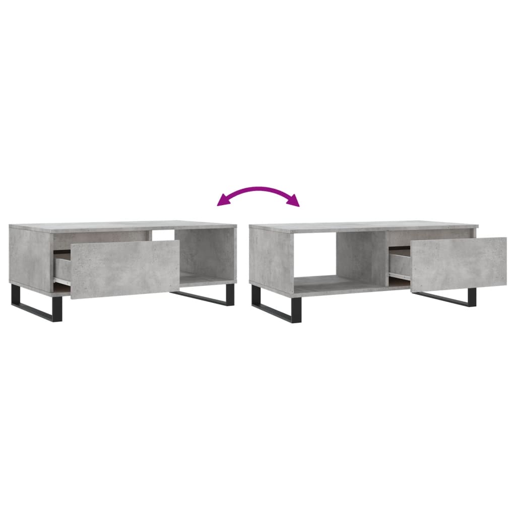 Coffee Table Concrete Grey 90 x 50 x 36.5 cm Particleboard
