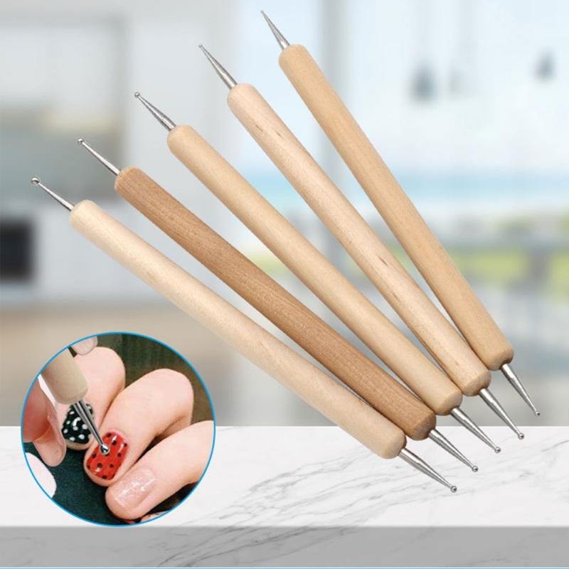 5 Pcs Clay Carving Tool Embossing Pen Dotting Pen with Two Ends Nail Art Pen for Embossing Pattern Clay Sculpting