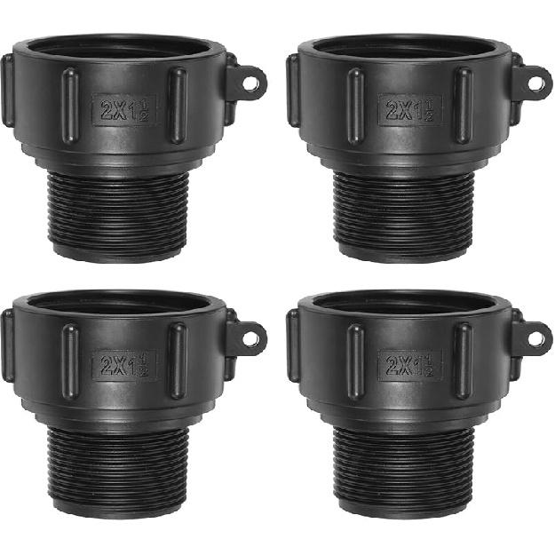 PATIKIL IBC Tote Adapter S60x6 Coarse Thread 1 BSP Male, 4 Pcs 275-330 Gallon Drain Plug Connector for Water Tank Garden Hose