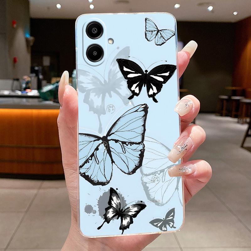 For Samsung A07 2025 Clear Phone Case Luxury Butterfly Flowers Casing For Samsung Galaxy A07 SamsungA07 A 07 Silicone Back Cover