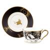 Noritake Cup & Saucer (for Both Coffee and Tea), 245cc, Moomin, "Moomin Comet" Design, Black Bone China, TG93686/N-090L