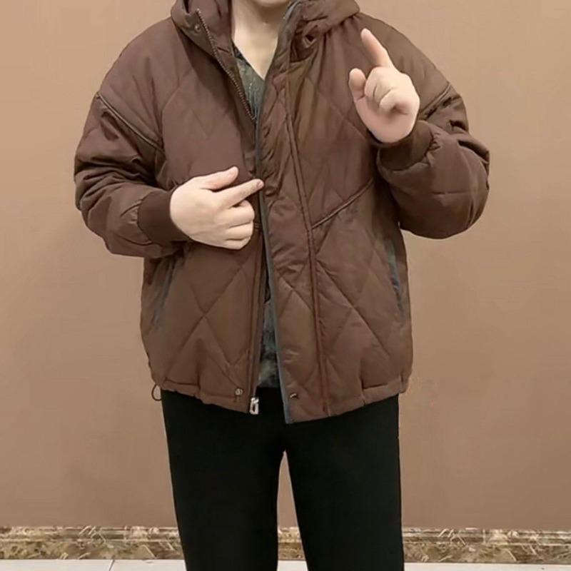 Winter Cotton-padded Jacket, Autumn and Winter Warm Jacket, Casual Fashion, Loose Hooded Zipper Cotton-padded Jacket, Loose Jacket
