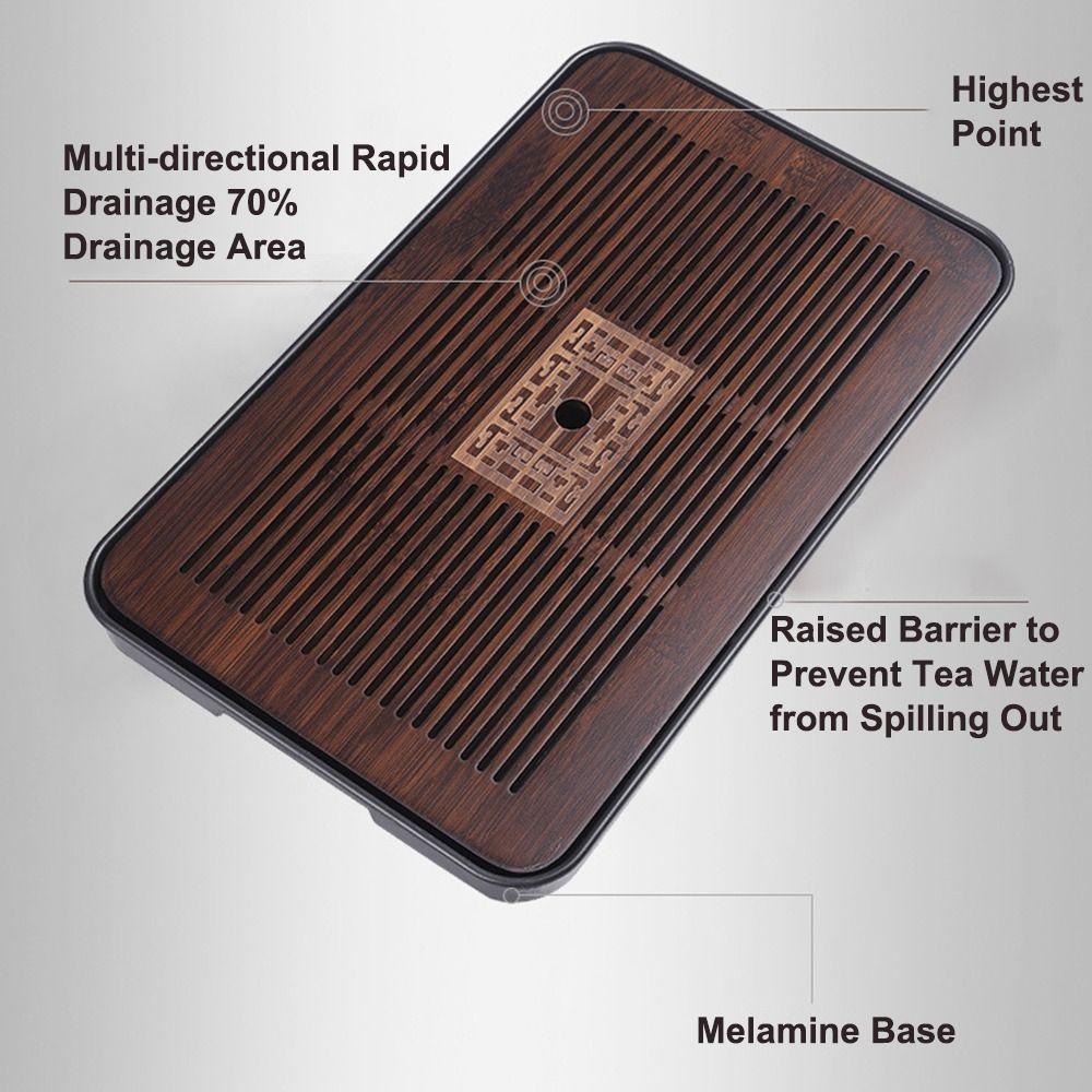 Bamboo Kungfu Tea Table with Water Storage Tea Serving Tray New Tea Set  Party