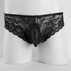 Sexy Herren-Dessous, Sissy-Höschen, geschlossen, schwuler männlicher Blumenspitze, durchsichtig, Jockstraps, Ausbuchtungsbeutel, Slips, Bikini-Unterwäsche