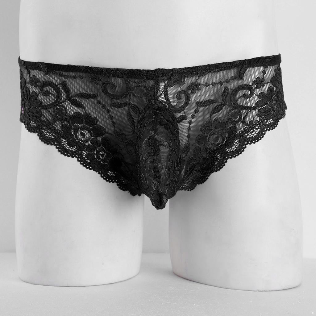 Sexy Herren-Dessous, Sissy-Höschen, geschlossen, schwuler männlicher Blumenspitze, durchsichtig, Jockstraps, Ausbuchtungsbeutel, Slips, Bikini-Unterwäsche
