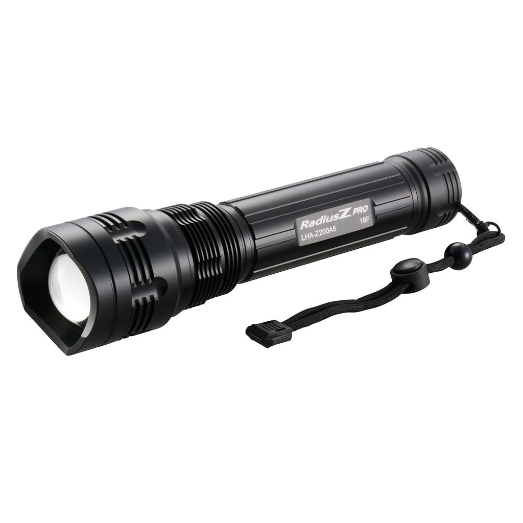 OHM Electric 2000 Lumens LED Handheld Black Flashlight, LHA-Z200A5, 07-8559,
