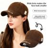 Enlarged Design Letter Embroidery Cap Versatile Sunshade Cap Trendy Face-Slimming Cap  Unisex