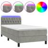VidaXL Sommier à Lattes de Lit avec Matelas et LED, Lit Rembourré, Lit Simple, Lit Adulte de Chambre à Coucher Intérieur, 3134567