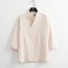 Mens Chinese Style Loose Cotton Linen Two Piece Set V Neck T Shirt Long Pants