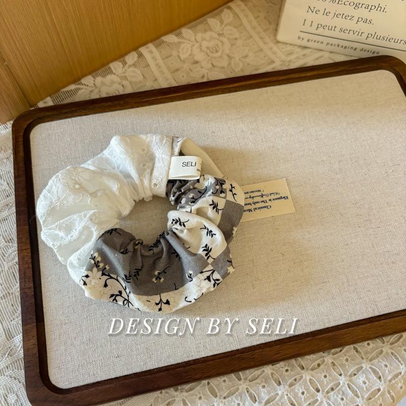 Scrunchie Multi Styles Floral Plaid Soft Fabric Minimalist Versatile Women Hair Tie Hair Accessories