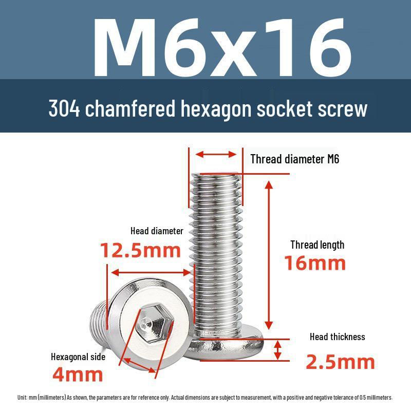 Yigu 304 Stainless Steel M2-M12 Countersunk Flat Head Hex Screw for Furniture & Cabinets