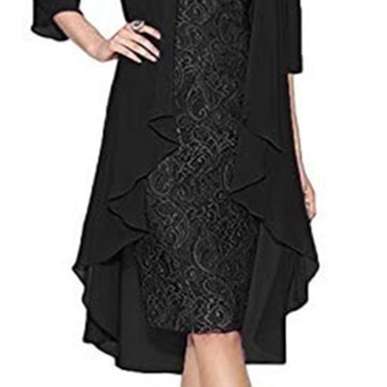 Juponuri Dama Plus Marime 1 Set Rochie Eleganta Model Floral Femei Rochie Frumosa Eleganta Poliester pentru Banchet