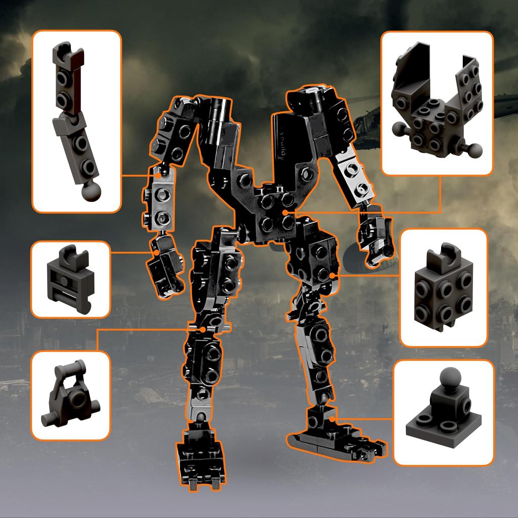 MyBuild Armed Forces Alpha Pathfinder 6020 - Reconnaissance Tactical Mech | Scout Drone & Dog-like Quadrupedal Support Bot | Articulated Robot Model |