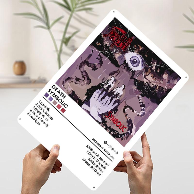 

Death Symbolic Album Cover Art Tinplate Poster Customized Wall Art Vintage Retro Metal Signs for Decoration Bedroom Decorations 7.9x11.8In(20x30cm)