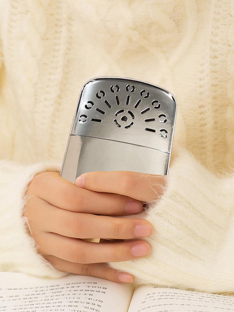 Zinc Alloy Portable Fuel Hand Warmer Reusable Fuel Heater Small Handy Warmer Heater for Outdoor Hunting Camping Fishing