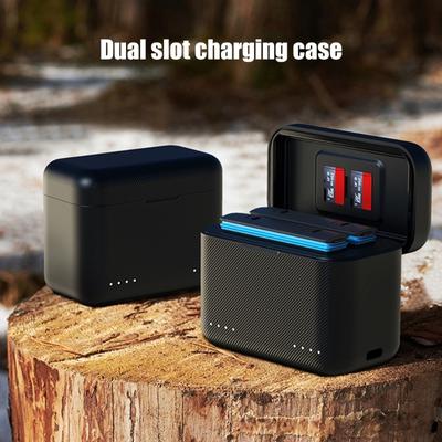 2 Slot Battery Charging Stations For X3/X4 Action Cameras With Card Storage And Power Indicator Display Battery Charging