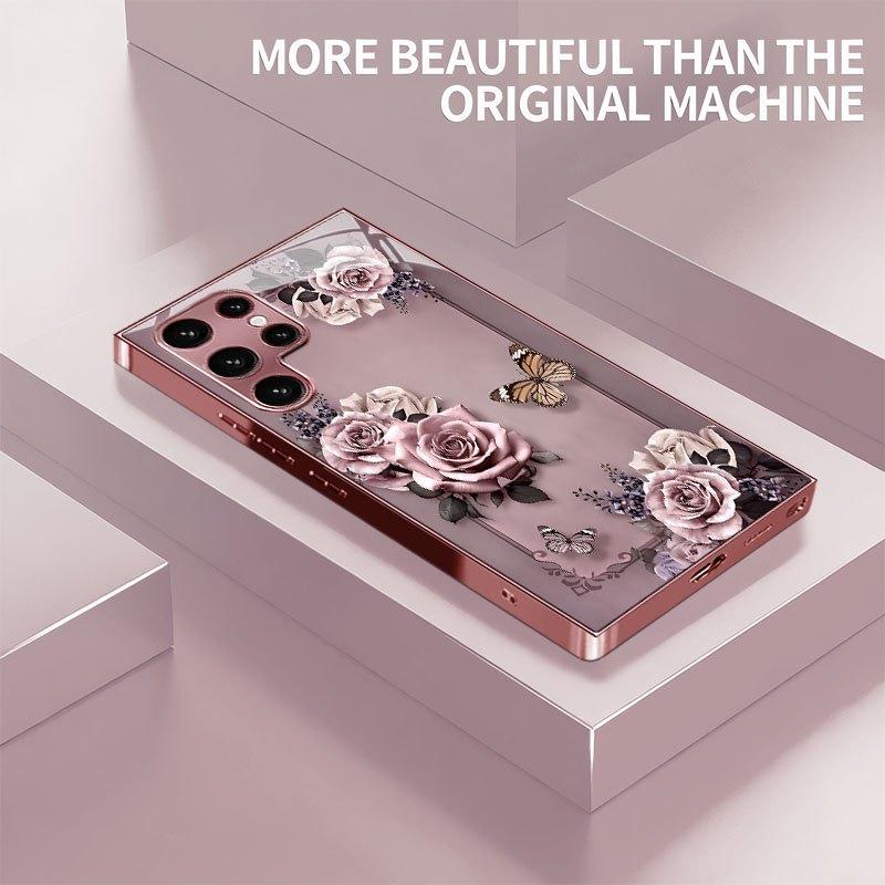 Rosa Rosa Caldo Vendutissimo Squisito Bello Custodia per Telefono Custodia in Vetro per Samsung Galaxy S26 S25 S24 S23 S22 S21 FE Ultra Plus