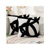 Abstract Geometric Pillow Cover Multiple Sizes HD Print Black White Modern Art Polyester Living Room Bedroom Car Dorm Decor Gift