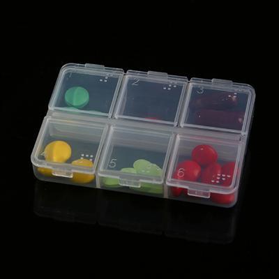 Yousheng 6 Cells Empty Pill Box Braille Weekly Pill Case for Travel