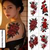 Green Leaf Flower Temporary Tattoo Stickers Waterproof 3D Texture Lion Snake Tattoo Stickers Leopard Lion Snake Personalized