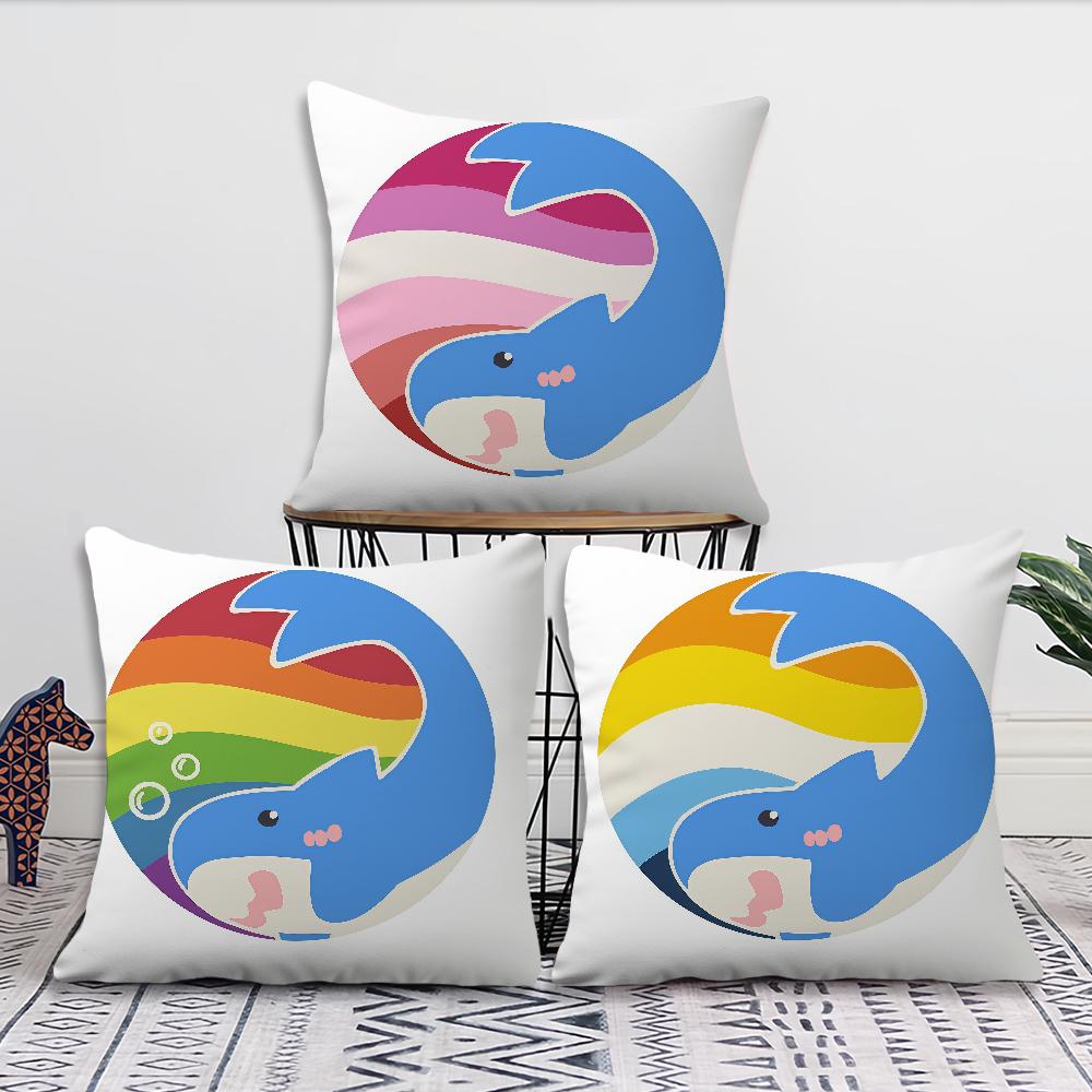 Trans Blahaj Shark Cushion Cover Pillow Cover Decoration Room Home Sofa Living Office Car Nordic Simplicity