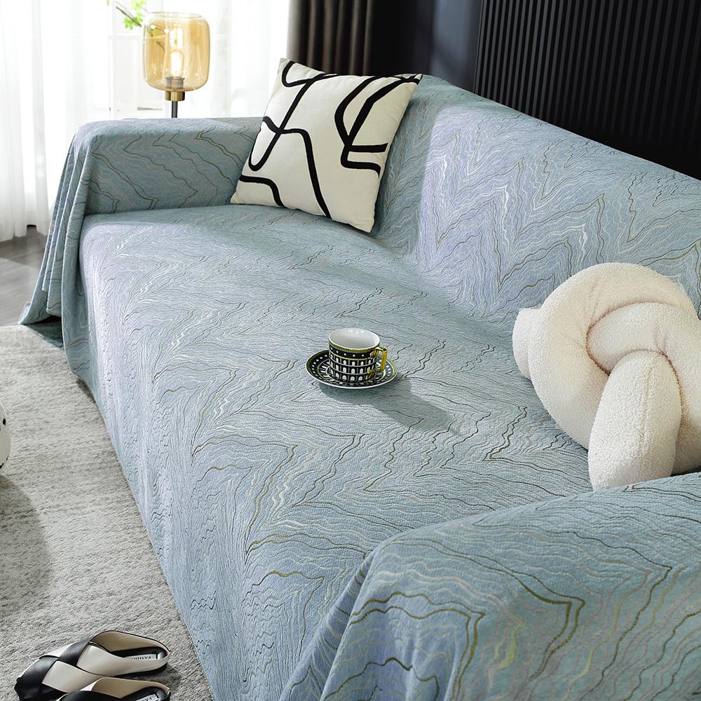 

Полотенце для дивана из шенилла с горным узором для гостиной, декор для дома в скандинавском стиле с кисточками по краям, комплект для трехместного дивана 180x180cm светло-синий