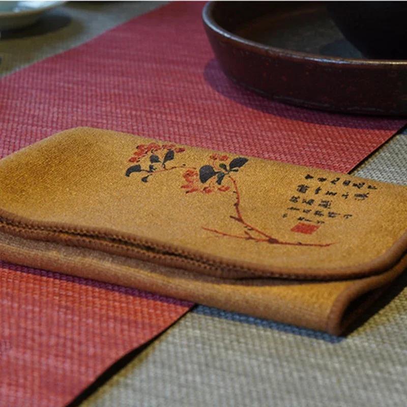Painted Tea Towel  Absorbent Rag Thickened Table Cleaning Tea Cloth Cotton Household Kitchen Cleaning Cloth Dish Cleaning Towels