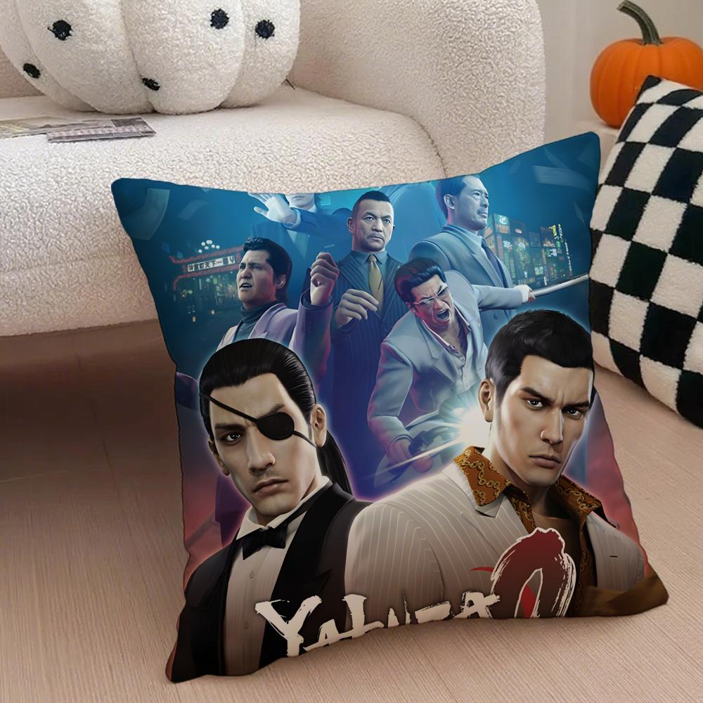 game action akuza LLike a DDragon Cushion Cover Throw Pillow Cover Hidden Button Durable Polyester Chair Cushion