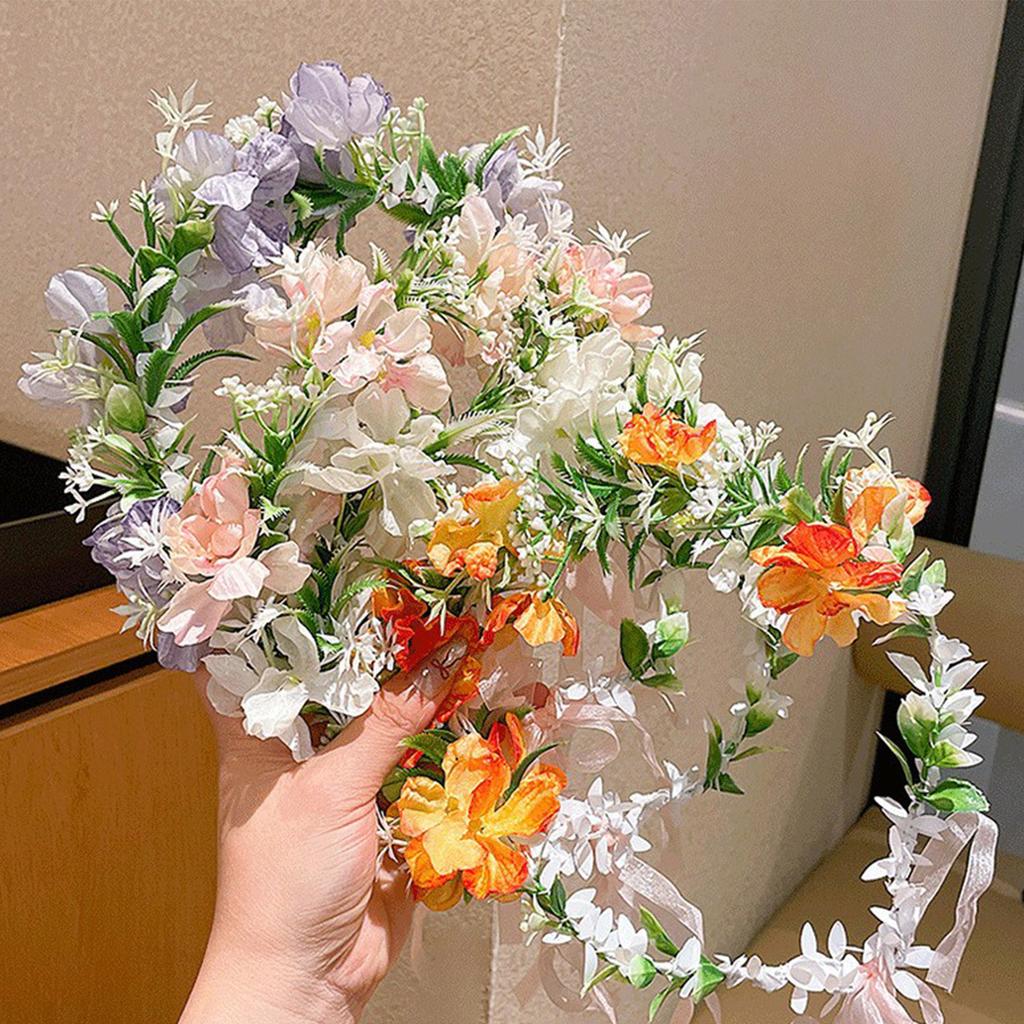 Women's Garland Flower Hairband Durable Photography Flower Design Hairband for Women Party Hairstyle Making