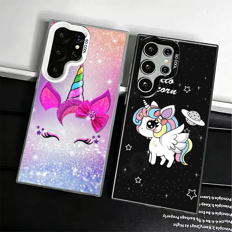 Pink Unicorn Rainbow Shockproof Phone Case for Samsung Galaxy S26 Edge S25 Ultra S24 FE S23 Plus S21 Cover Anti Fall Fundas