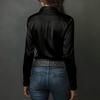 Top asimmetrico a maniche lunghe con colletto da donna