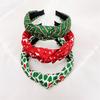 Women Headband Fashion Headband with Knot Christmas Printing Ladies Headdress