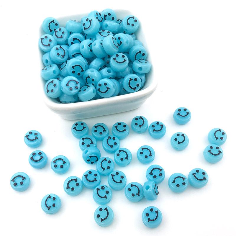 15-Compartment DIY Jewelry Kit: Colorful Smiley Face Acrylic Beads for Handmade Accessories