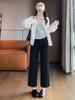 Spring/Summer 2026 High-Waisted Lace Trim Wide-Leg Pants: Women's Petite, Drapey, Eight-Tenths to Nine-Tenths Length.