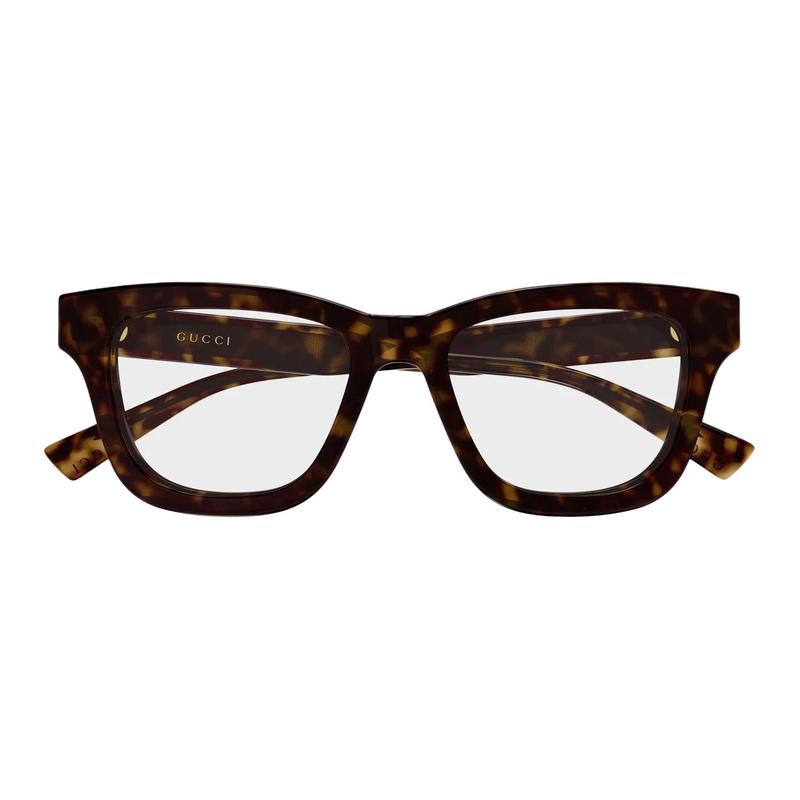 Gucci Optical Glasses [Available Prescriptions] Integrated Plate Nose 002 (Dark Havana Frame/clear Lens) 49 Dust Bag + Glasses Case (random Color)