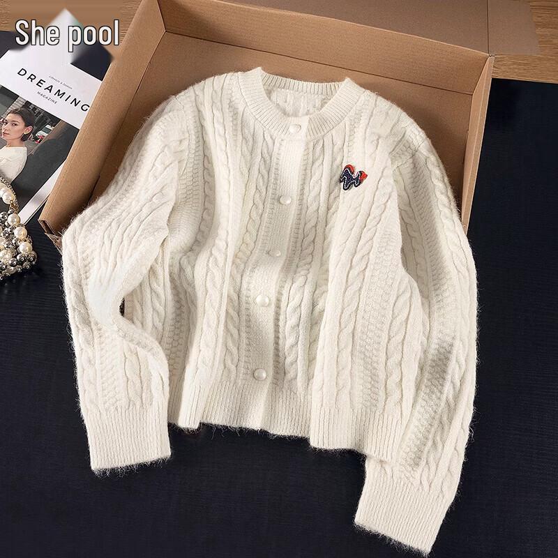 Women s Cable Knit Button-Front Cardigan One Size