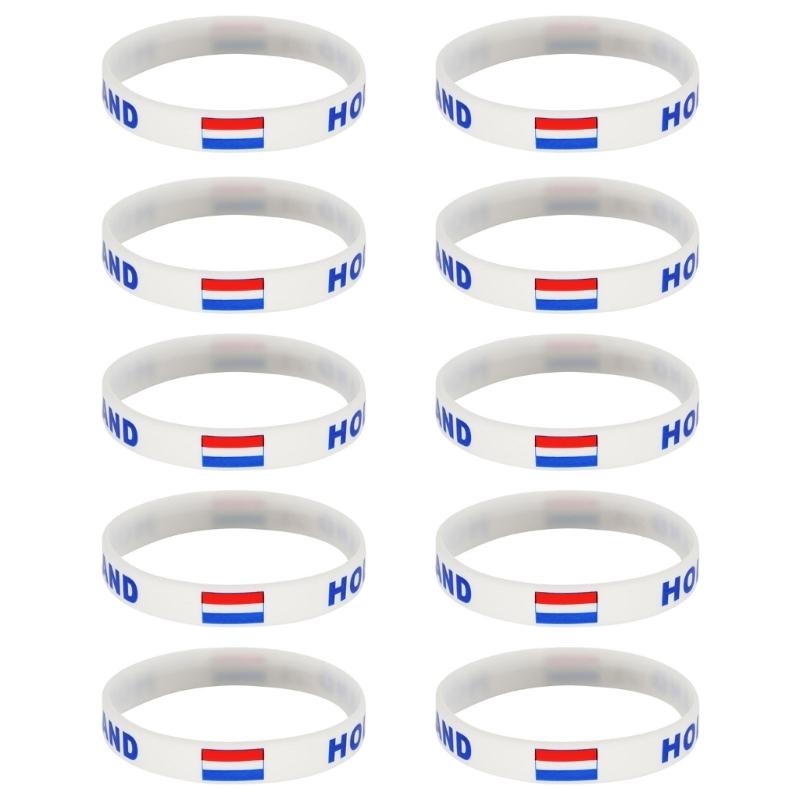 Set Of 10 Piece Vibrant Silicone Wristbands With 2026 Sports Event Country Flags Ideal For Gifts And Parties