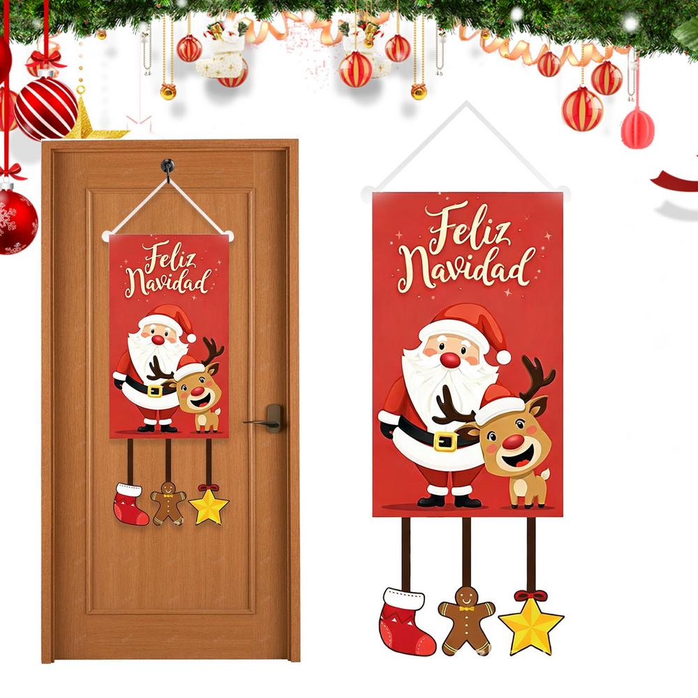 Christmas Flag Waterproof Holiday Banner Christmas Door Drape Holiday Decor For Indoor Outdoor Home Window Door Yard Patio Porch