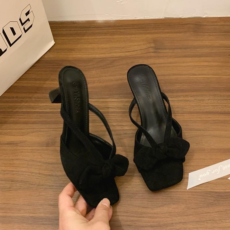 2026 New Women Vacation Sandals Fashion Open Toe High Heels Shoes Ladies Casual Butterfly-knot Dress Shoes Zapatos De Mujer