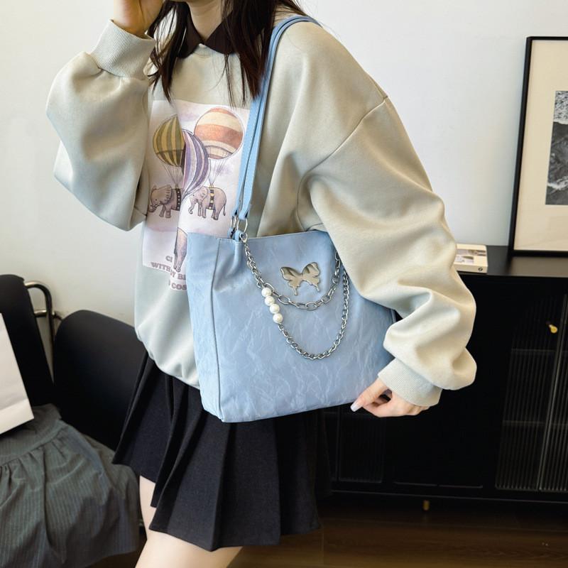 Urban Minimalist Tote Bag For Women Large Capacity Summer Pu Travel With Zipper Closure