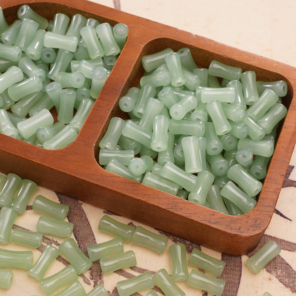 Glass Halo Staining Sprinkles Bamboo Beads Ancient Style Loose Beads Handmade Diy Hand Beaded Beads Accessories Glaze Imitation Jade Beads Materials