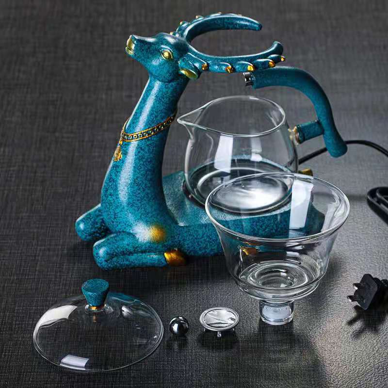 Automatic glass kung fu tea set creative tea brewer home simple tea brewer teapot set