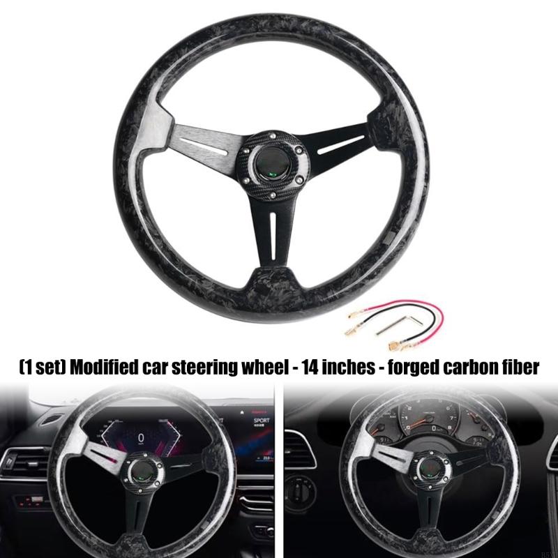 2025 New Ergonomic 14 Inch Automotive Steering Wheel Featuring Forging Carbon Fiber Materials And Alloy Spokes For Vehicle