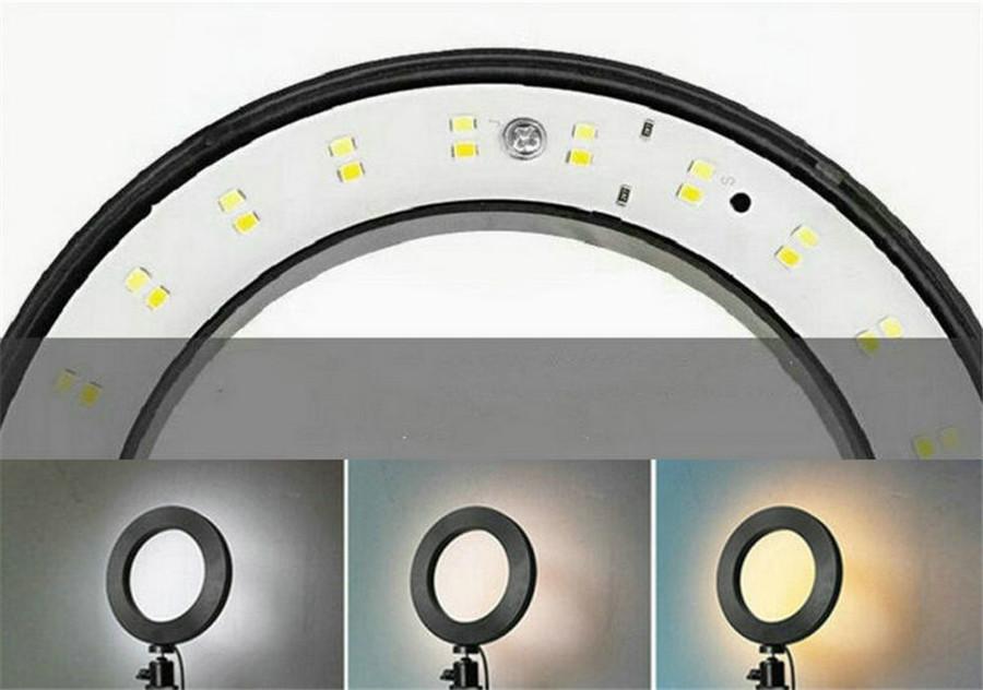 1Pc Gift Women LED Light Ring 6inch Aluminum PC For Selfie Take Photo Fill light