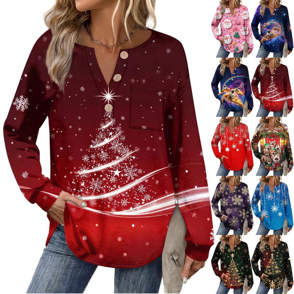 Women's Retro Printed Fashionable Long-sleeved Top