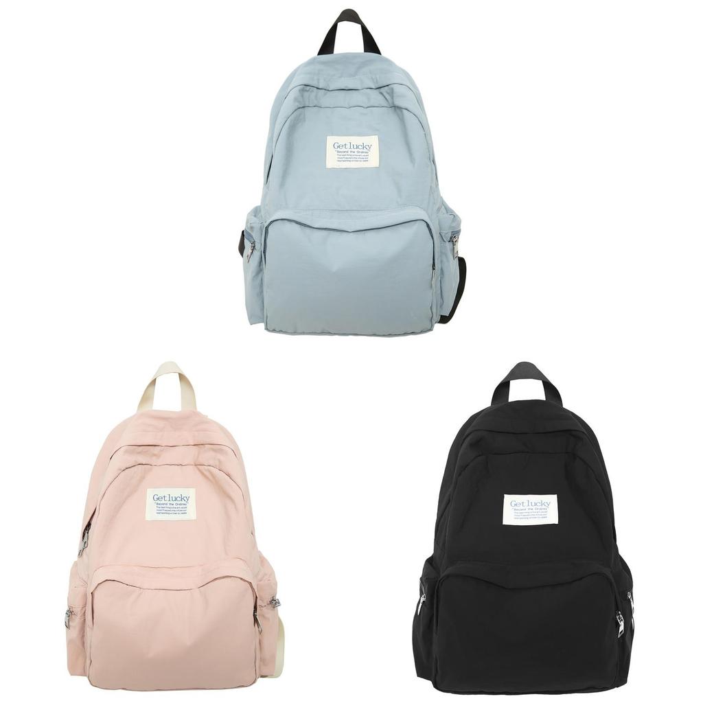 Nylon School Backpack With Breathable Air Cushion Straps For College Students