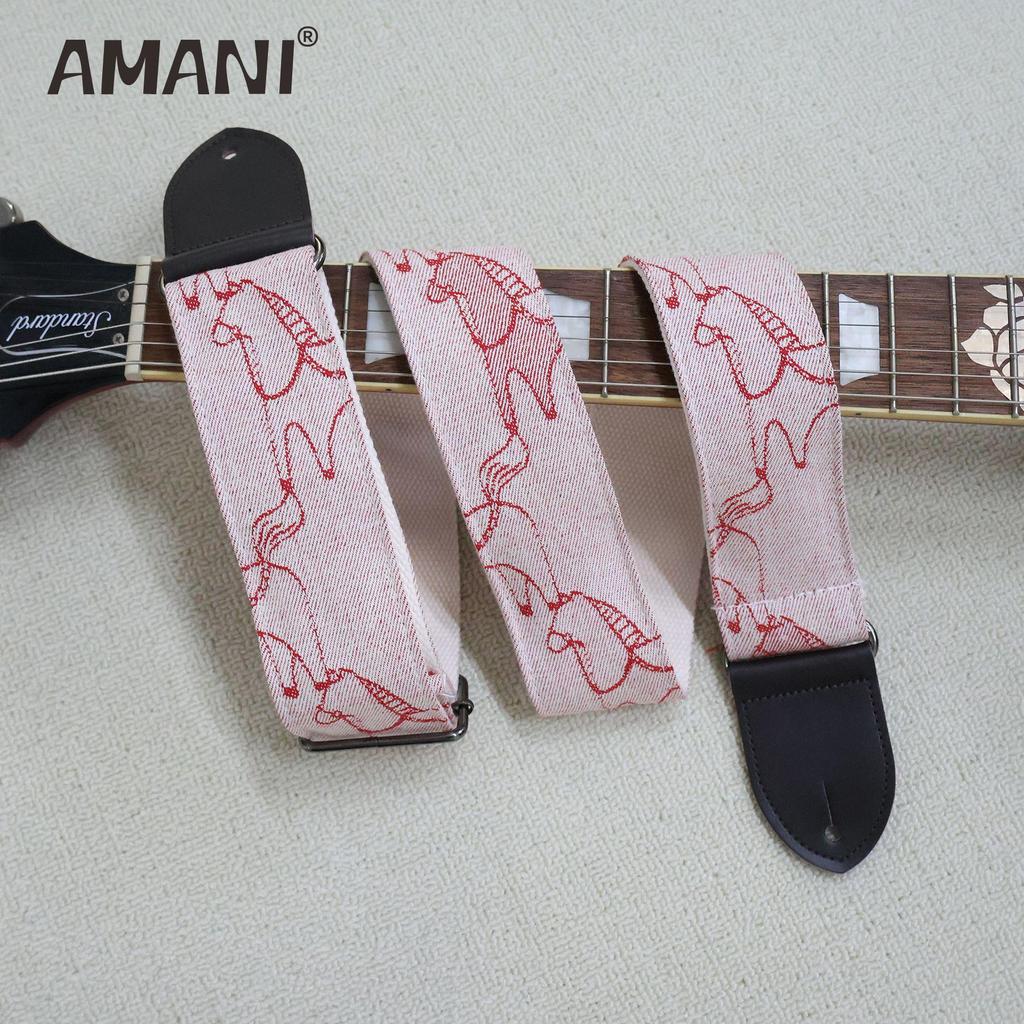 Verdickter Rindsleder Schultergurt für E-Gitarre & Bass